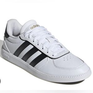 Adidas Women’s White Sneakers with Black Stripes